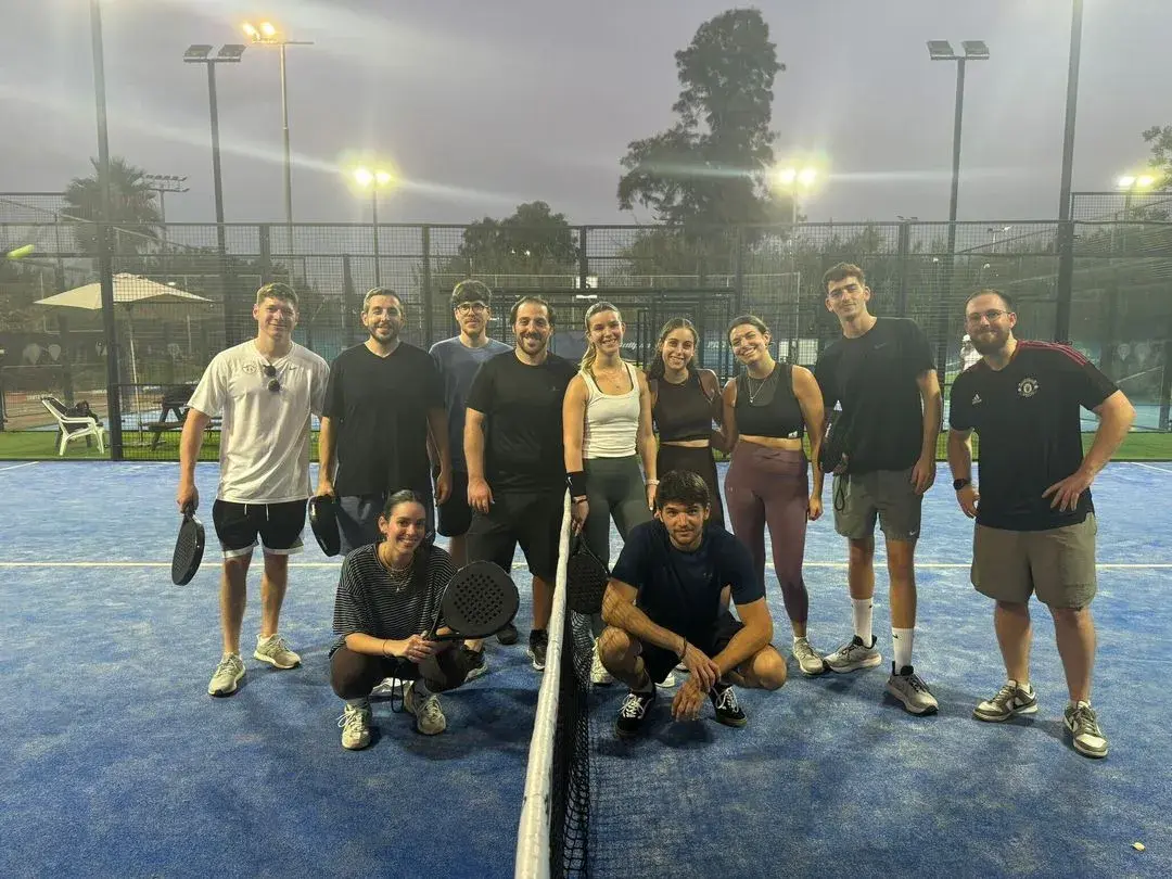 Bond team on a padel court